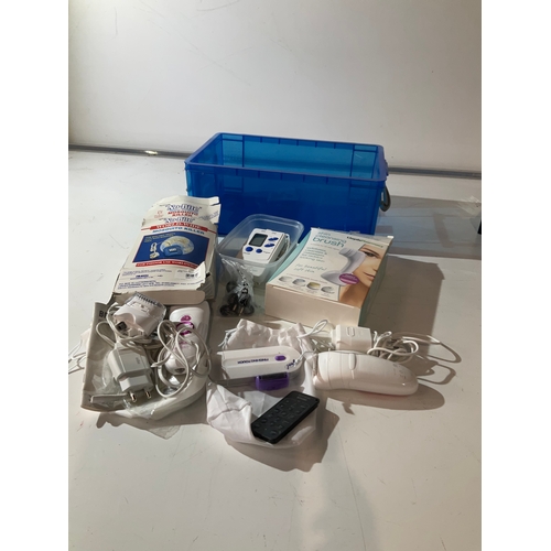 235 - Mixed lot to include Electronic pulse massager, skin cleansing brush, and mosquito killer etc