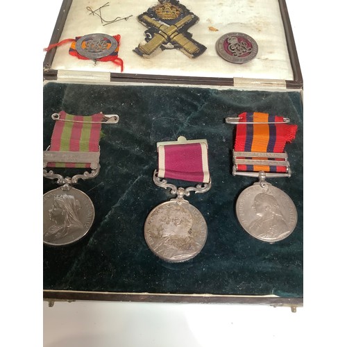 90 - War medals to include - Punjab frontier 1897-98 (4876 PTE A Jarrett -  1st Bn The Buffs), Edward VII... 