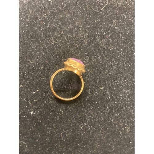 77A - 9ct gold ring with amethyst stone - size M - 3.4g