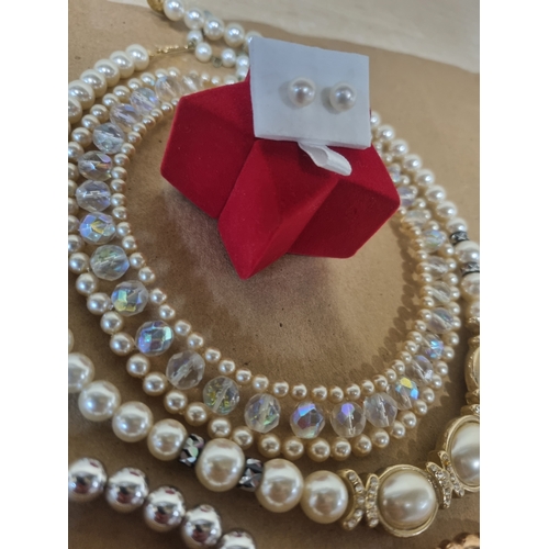 92A - New in boxes selection of pearl type costume jewellery