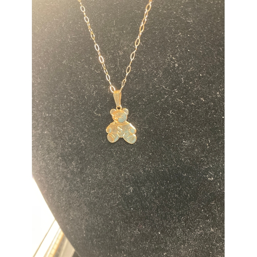 133A - 9ct gold bear necklace 0.66g