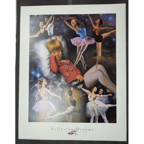 115A - Very large colour poster “Ballerina Dreams” by Micarelli. Size: 56 cm x 71 cm.