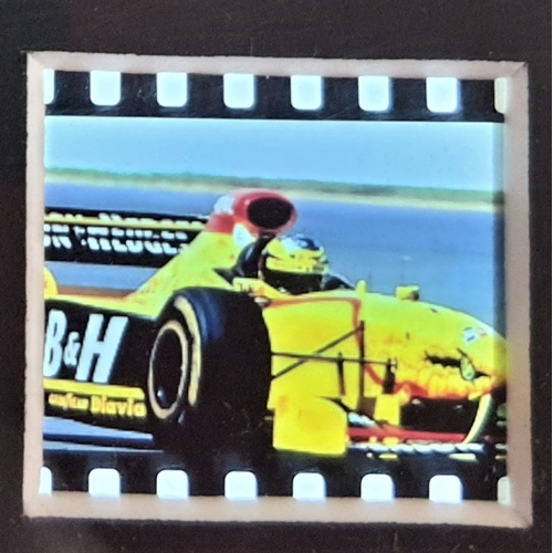 112A - Original film cells from Jordan Grand Prix. Ralph Schumaker in the Jordan Peugeot Spanish Grand Prix... 