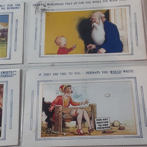 72A - 17 humorous collectible postcards from the 1920s/30s. Mostly written on with franked stamps showing ... 