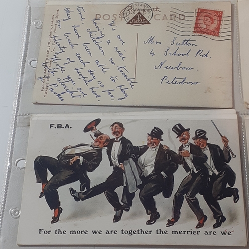 72A - 17 humorous collectible postcards from the 1920s/30s. Mostly written on with franked stamps showing ... 