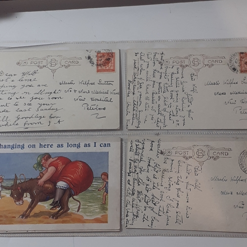 72A - 17 humorous collectible postcards from the 1920s/30s. Mostly written on with franked stamps showing ... 