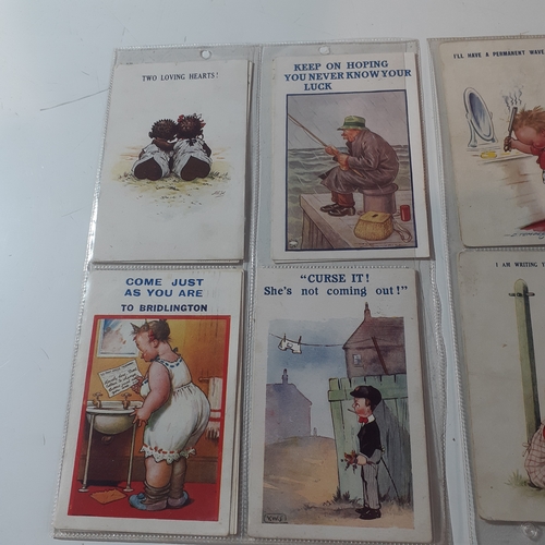 73A - 16 humorous collectible postcards from the 1920s/30s. All written on with franked stamps showing mos... 