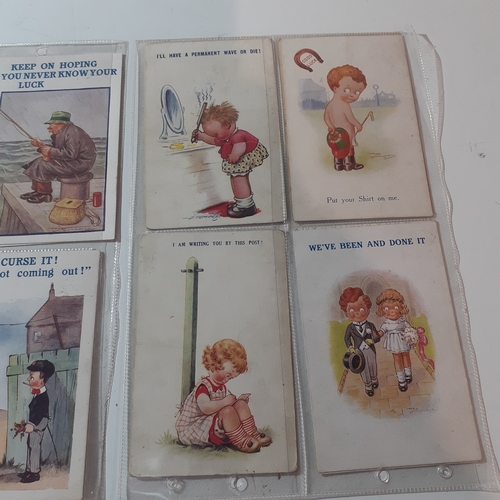 73A - 16 humorous collectible postcards from the 1920s/30s. All written on with franked stamps showing mos... 