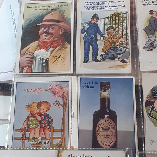 74A - 40 humorous collectible postcards from the 1920s/50s and 70s. Most written on with franked stamps sh... 