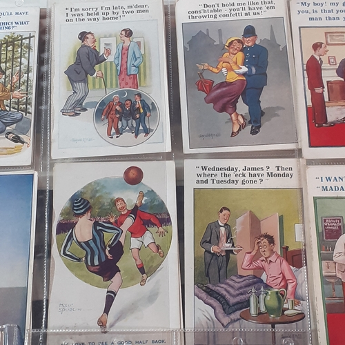 74A - 40 humorous collectible postcards from the 1920s/50s and 70s. Most written on with franked stamps sh... 