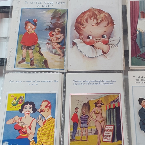 74A - 40 humorous collectible postcards from the 1920s/50s and 70s. Most written on with franked stamps sh... 