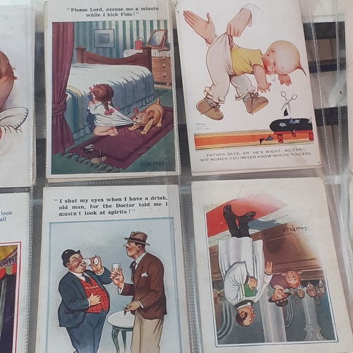 74A - 40 humorous collectible postcards from the 1920s/50s and 70s. Most written on with franked stamps sh... 