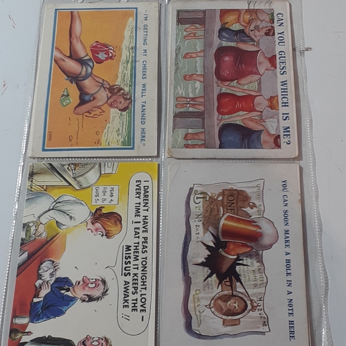 76A - 24 humorous collectible postcards from the 20s 50s and 70s. Written on with franked stamps showing d... 