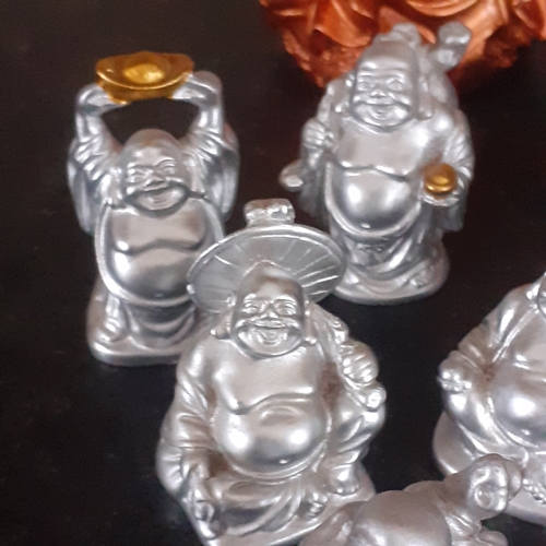 5 - Buddha ornaments x 12. Various sizes and detail. A little dusty but no damage