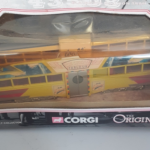 10 - Mixed diecast , Corgi and Matchbox lot to include a Blackpool tram, boxed. Eddie Stobart lorry and t... 