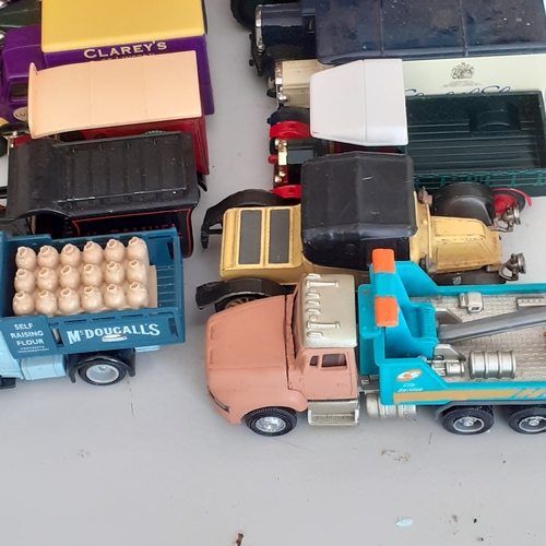 13 - Quantity of diecast, mainly promotional cars and trucks. Some on wooden presentation case. Mostly ha... 