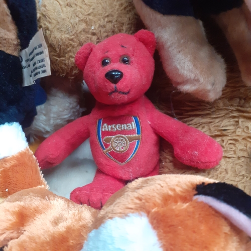 23 - Collectable stuffed toys and bears, including me to you, meerkat, Arsenal bear, an AA bear, Winnie t... 