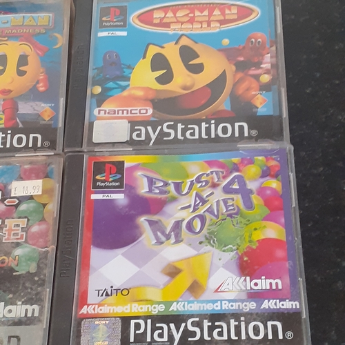 28 - Playstation one games including Pac man world, Ms Pac man - Maze Madness, Bust a move 2 and 4 and Pa... 