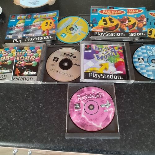 28 - Playstation one games including Pac man world, Ms Pac man - Maze Madness, Bust a move 2 and 4 and Pa... 