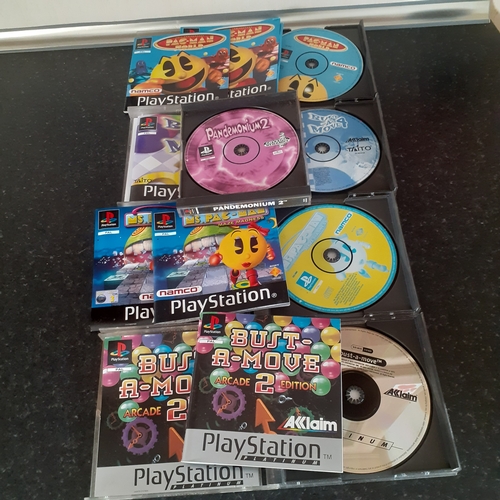 28 - Playstation one games including Pac man world, Ms Pac man - Maze Madness, Bust a move 2 and 4 and Pa... 