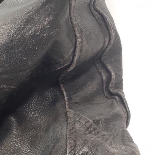 34 - Leather motorcycle jacket.  Size 50. All zips good, not bad condition with a bit of wear on shoulder... 