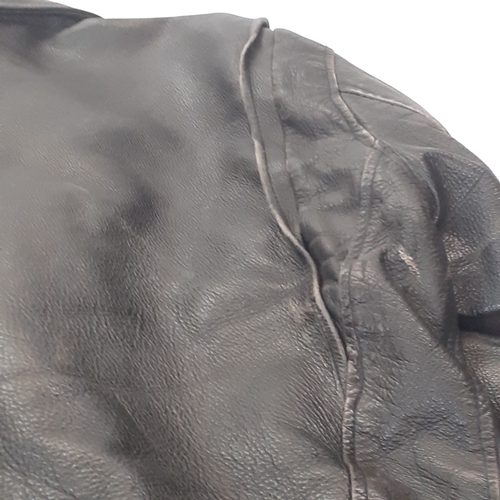 34 - Leather motorcycle jacket.  Size 50. All zips good, not bad condition with a bit of wear on shoulder... 