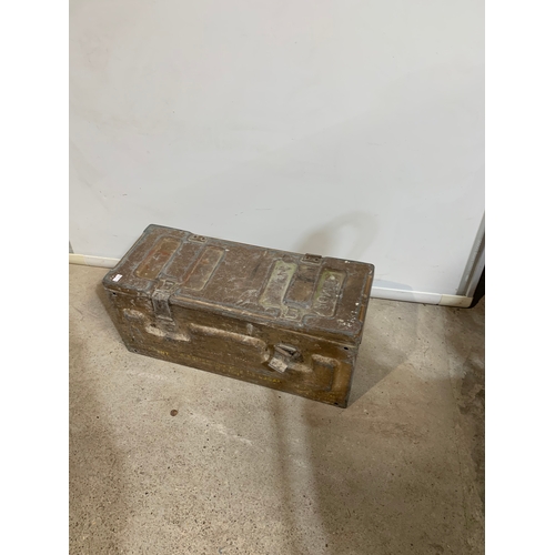 123 - Large metal ammo trunk - stamped saying ‘4 bombs 81mm’