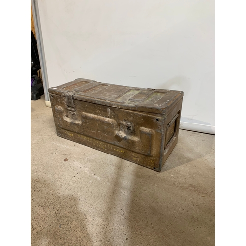 123 - Large metal ammo trunk - stamped saying ‘4 bombs 81mm’