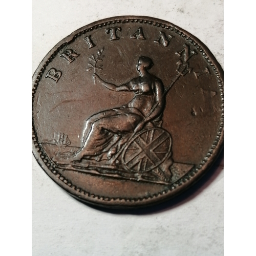 25A - 1806 George III halfpenny in very fine condition