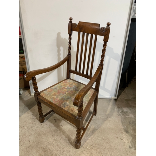 346 - Oak barley twist vintage chair