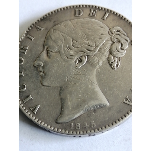 39B - 1845 Victorian crown in very fine condition (star stops on edge)