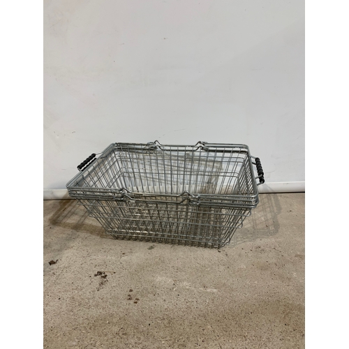 535 - Two metal shopping baskets