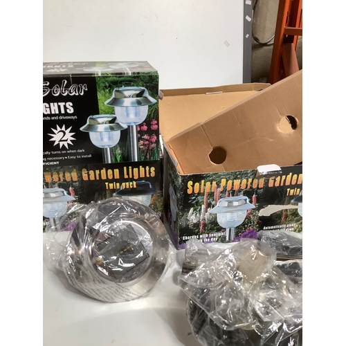 308 - Three boxes of twin pack solar powered garden lights.