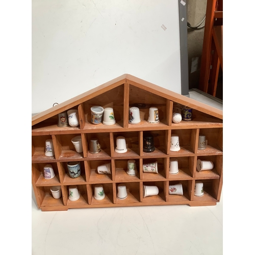 320 - Two wood Display cabinets with collectible thimbles