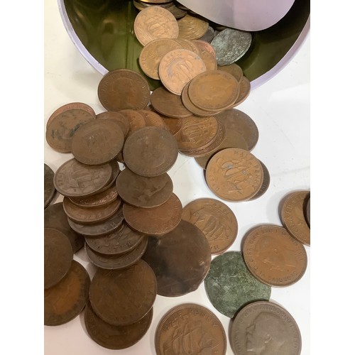 92 - Tin of old English copper coins