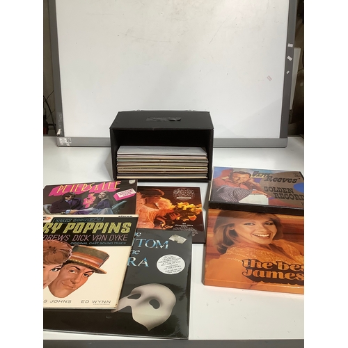 337 - Retro record case includes LPs Daimler Reeves, Peters and Lee, Shirley Bassey and many more