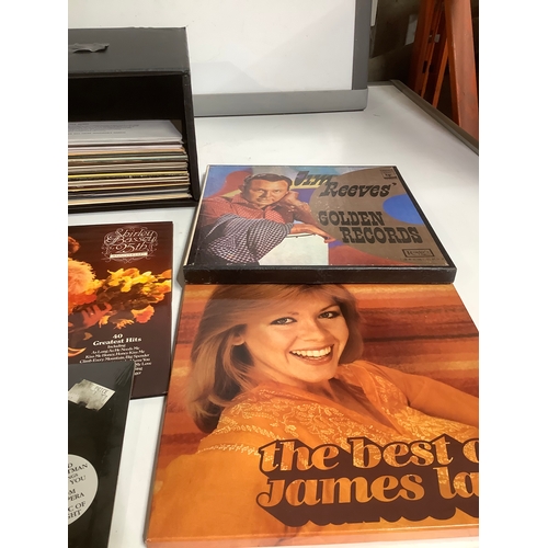 337 - Retro record case includes LPs Daimler Reeves, Peters and Lee, Shirley Bassey and many more