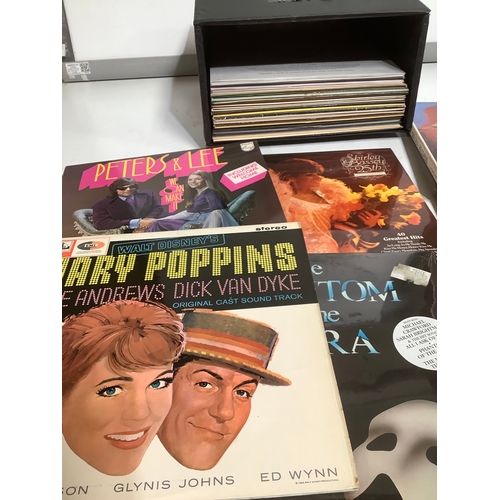 337 - Retro record case includes LPs Daimler Reeves, Peters and Lee, Shirley Bassey and many more