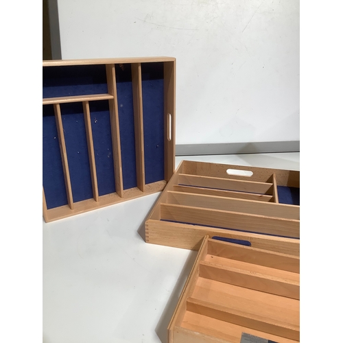 338 - Selection of wooden cutlery drawers