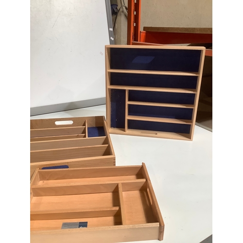 338 - Selection of wooden cutlery drawers