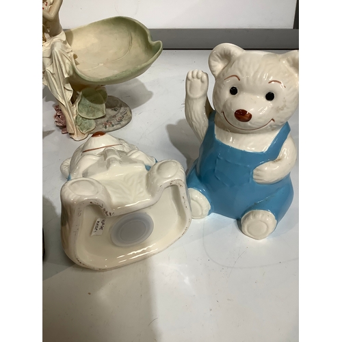 341 - Beswick teapot + sand land hand painted mug 2 wade bears and more