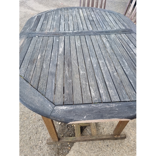 198A - Large wooden patio table and 5 chairs