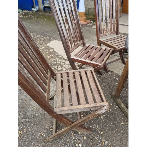 198A - Large wooden patio table and 5 chairs