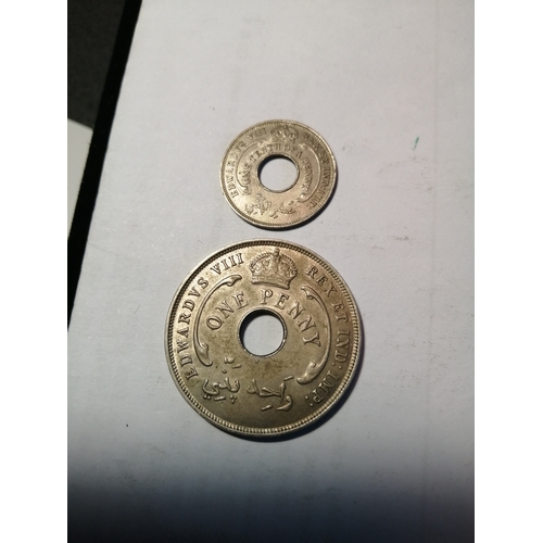 23A - 2 x Edward Vlll 1936 British West African coins