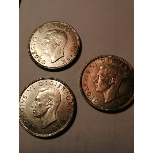 26A - 3 x George VI florins 1937, 39, and 1940 All coins in extremely fine condition or better