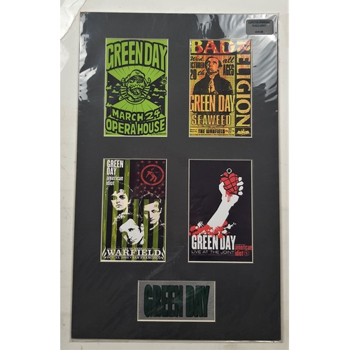 115A - Green Day. Colour print with 4 reproduction gig posters and metal plaque. Sealed. Size: 28 cm x 44 c... 