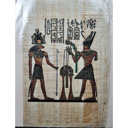108A - 2 colour prints on papyrus. Sealed. Size large: 49 cm x 32 cm. Small: 30 cm x 41 cm