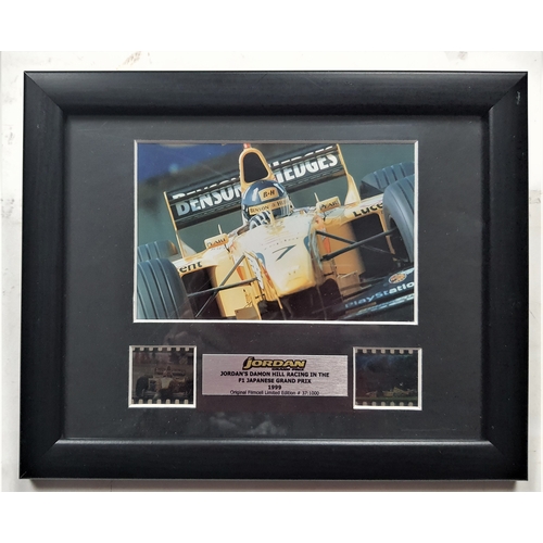 119A - Original film cells from Jordan’s Damon Hill racing in the F1 Japanese Grand Prix 1999. Framed and g... 
