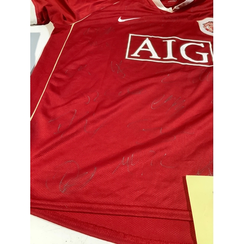 74 - 2008 Manchester United signed football squad shirt with tags & COA (size XL) - signed Eric Cantona p... 