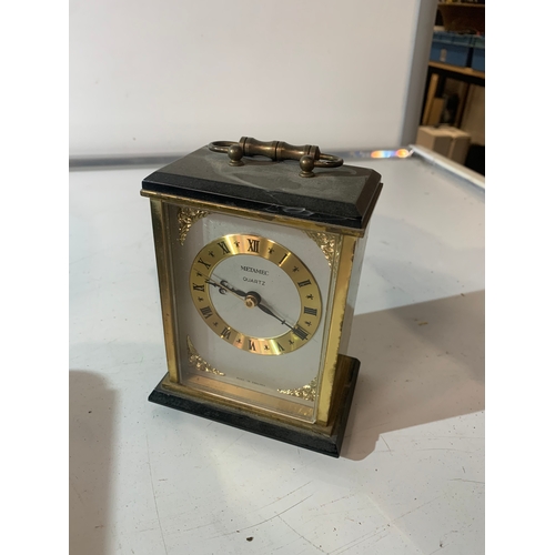 79 - Metamec quartz England brass mantle clock
